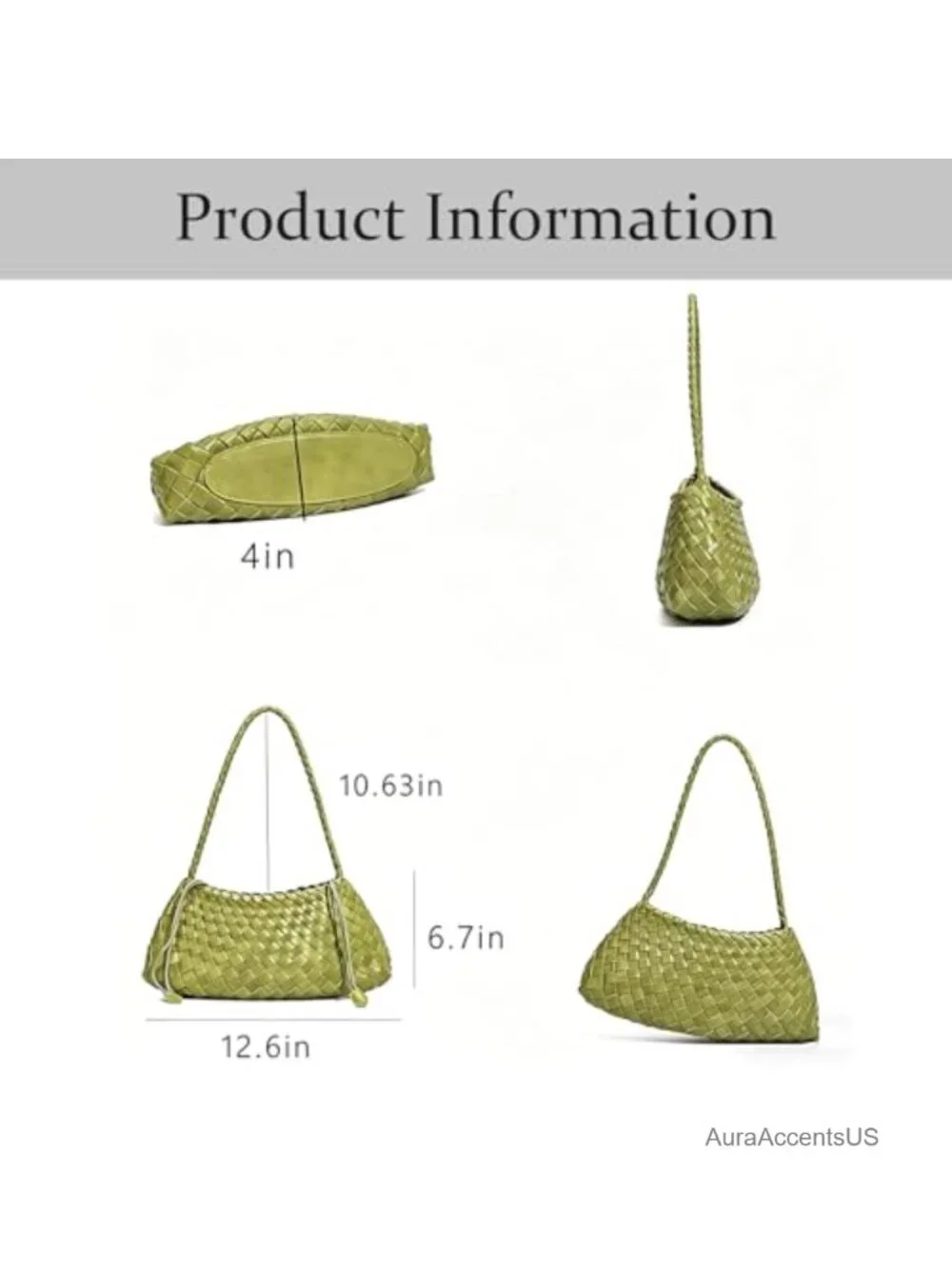 Woven Leather Shoulder Hobo Bag, Large Capacity, Drawstring Closure, Women